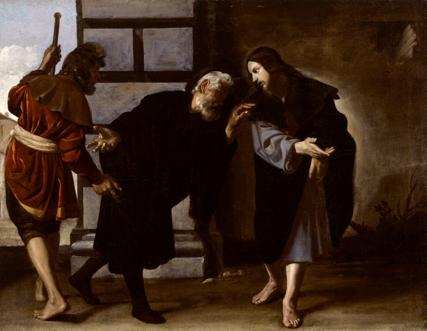 christ and two followers on the road to emmaus
